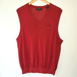 Bobby Jones Collection Embroidered Red Silk Vest